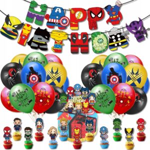 Oro Party Zestaw balonowych dekoracji urodzinowych Avengers Marvel Girlanda