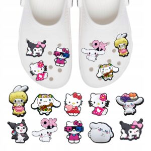 Przypinki do Crocs HELLO KITTY do butów telefonu torby zestaw 10 szt