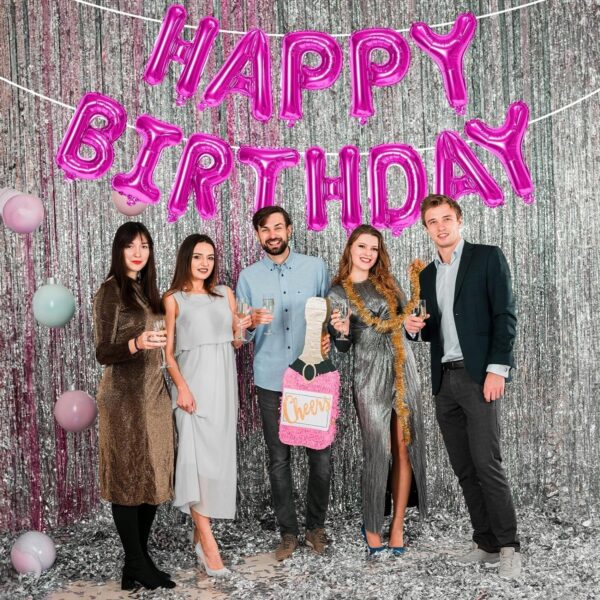 Oro Party Balonowa Dekoracja Girlanda balonowa Happy Birthday Różowa 40 cm - obrazek 5