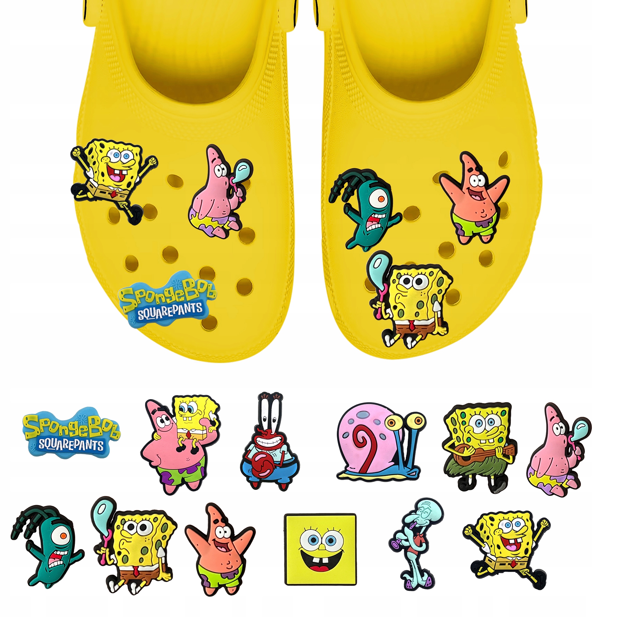 Przypinki do Crocs SPONGEBOB do butów telefonu torby zestaw 12 szt