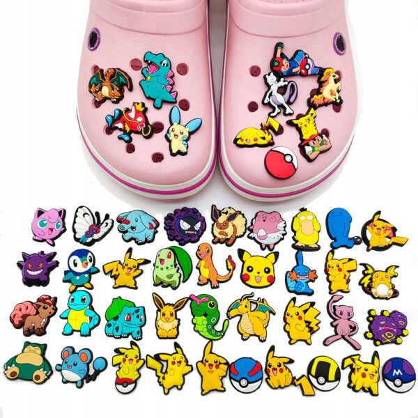 Przypinka Pokemon Pikachu do Crocs butów klapków telefonu torebki plecaki - obrazek 3