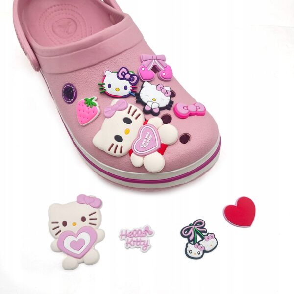 Duże XL Przypinki Hello Kitty do Crocs butów klapków telefonu torebek - obrazek 2