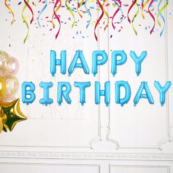 Oro Party Balonowa Dekoracja Girlanda balonowa Happy Birthday Blue 40 cm - obrazek 10