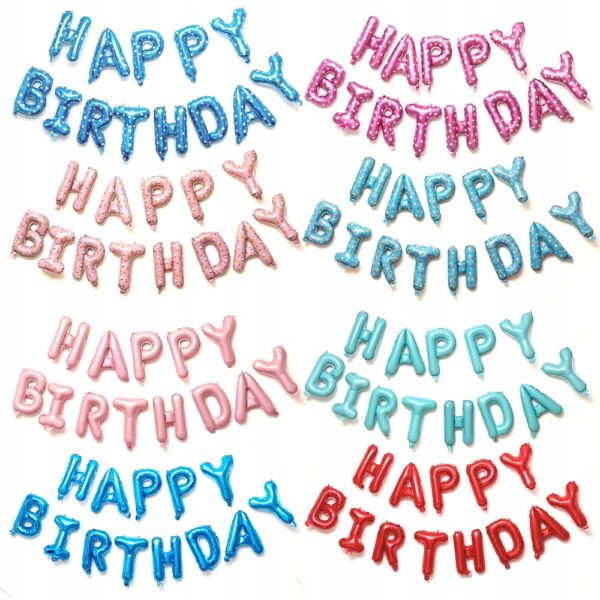Oro Party Balonowa Dekoracja Girlanda balonowa Happy Birthday Blue Star 40 - obrazek 7