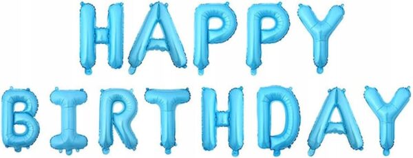Oro Party Balonowa Dekoracja Girlanda balonowa Happy Birthday Blue 40 cm - obrazek 9