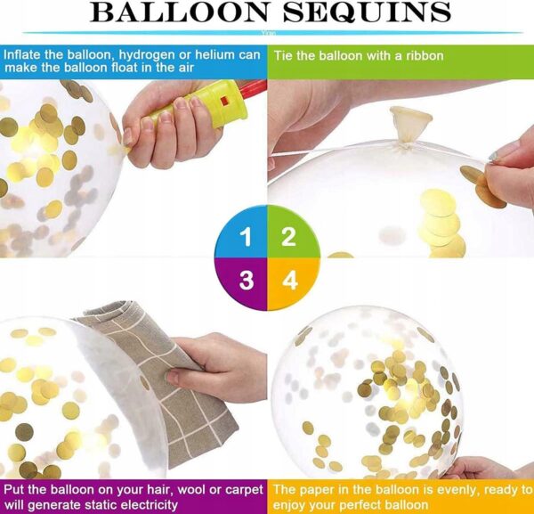 Balony na 11 URODZINY zestaw z konfetti - 15 sztuk - obrazek 7