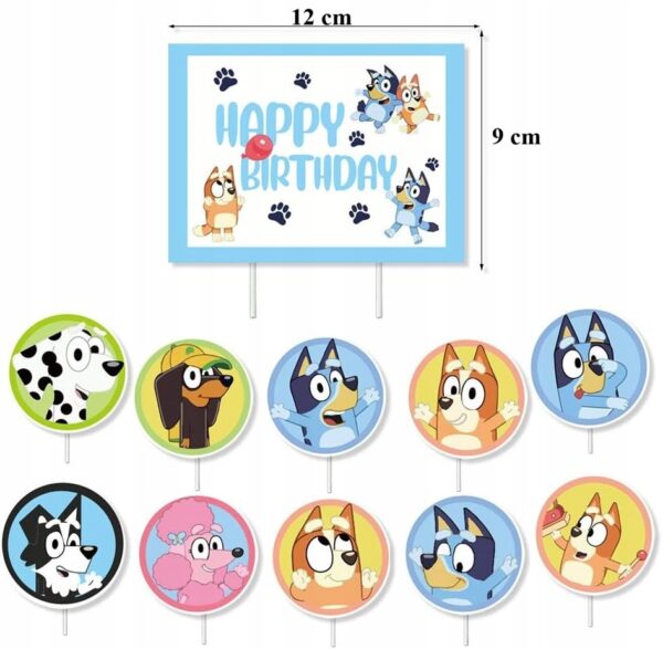 Oro Party Zestaw balonowych dekoracji urodzinowych Bluey Blue + Girlanda - obrazek 6