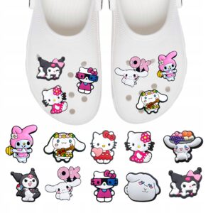 Przypinki do Crocs HELLO KITTY do butów telefonu torby zestaw 10 szt
