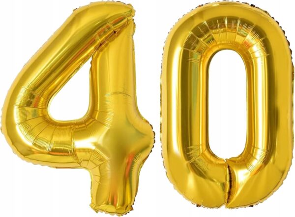 Oro Party Złoty zestaw XL balonowych dekoracji urodzinowych na 40 urodziny - obrazek 4