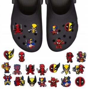 Przypinki do Crocs DEADPOOL WOLVERINE do butów telefonu torby zestaw 18 szt