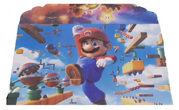 12 SZTUK ZAPROSZENIA URODZINOWE DLA DZIECI SUPER MARIO + KOPERTY + NAKLEJKI - obrazek 3