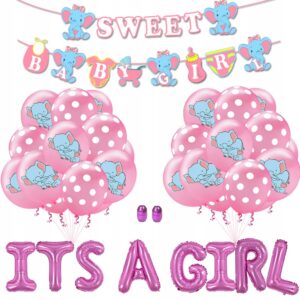 Oro Party Zestaw dekoracji balonowych na Baby Shower It's a Girl + Girlanda