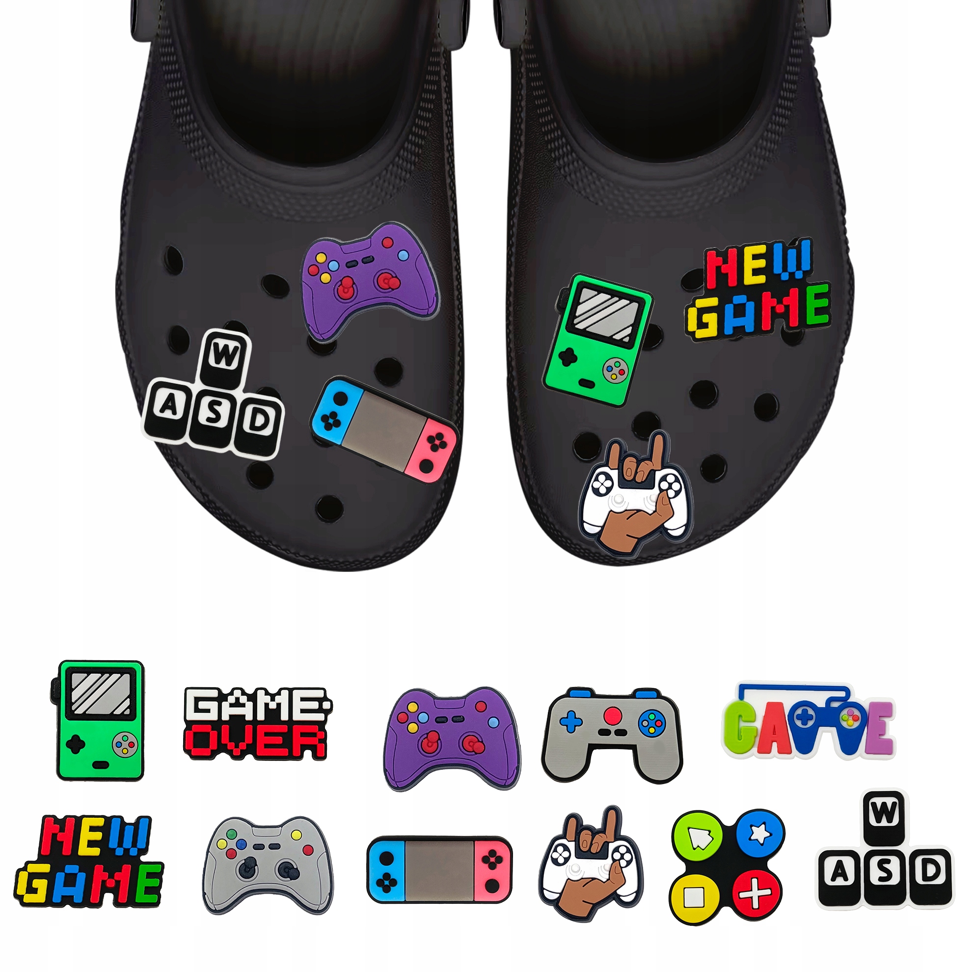 Przypinki do Crocs GAMING do butów telefonu torby zestaw 11 szt