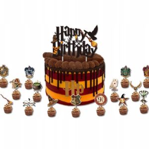 Oro Party Harry Potter DUŻY TOPPER NA TORT + 15 SZTUK TOPPERÓW NA BABECZKI