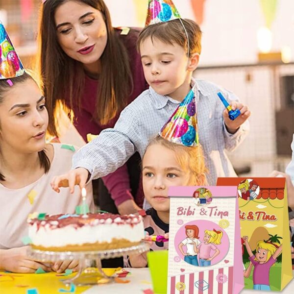 Torebki papierowe prezentowe podziękowania Bibi i Tina 12szt z naklejkami - obrazek 7