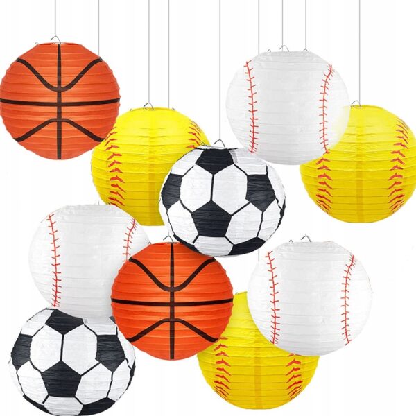 Oro Party Lampion Kula Abażur Okrągły Papierowy Piłka do Koszykówki 25 cm - obrazek 4