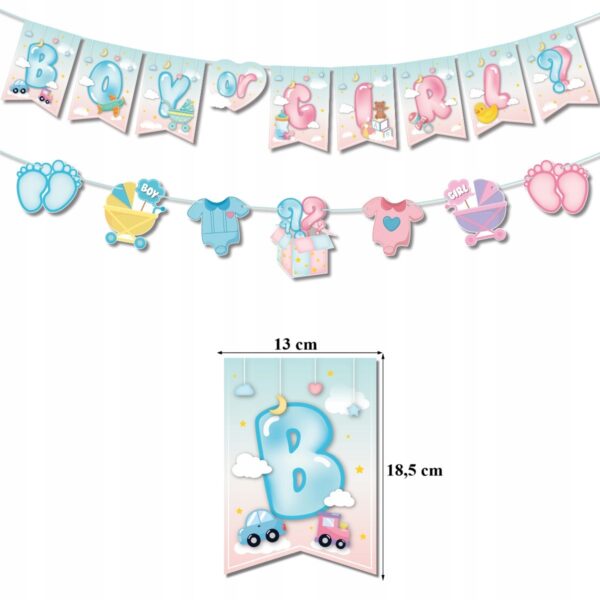 Oro Party Zestaw dekoracji balonowych na Baby Shower Boy or Girl + Girlanda - obrazek 6