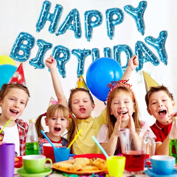 Oro Party Balonowa Dekoracja Girlanda balonowa Happy Birthday Blue Star 40 - obrazek 5