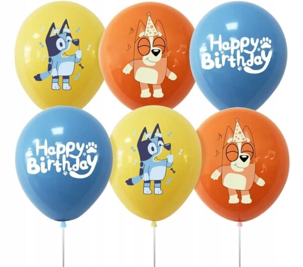 Oro Party Zestaw balonowych dekoracji urodzinowych Bluey Blue + Girlanda - obrazek 7