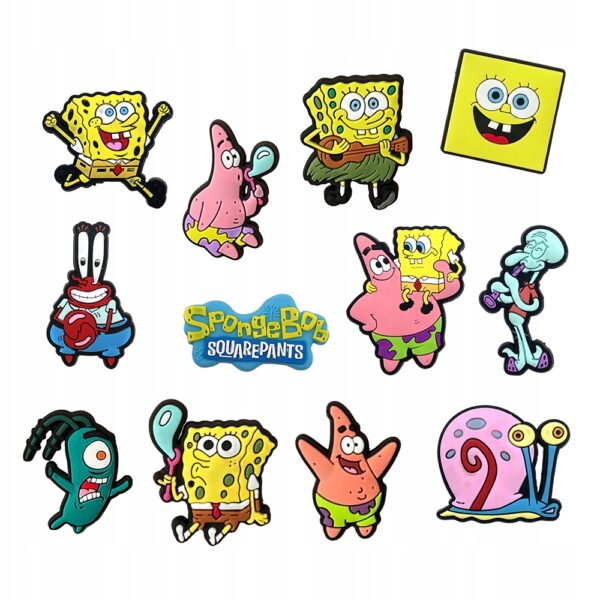 Przypinki do Crocs SPONGEBOB do butów telefonu torby zestaw 12 szt - obrazek 2