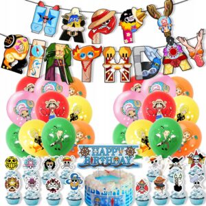 Oro Party Zestaw XL balonowych dekoracji urodzinowych One Piece + Girlanda