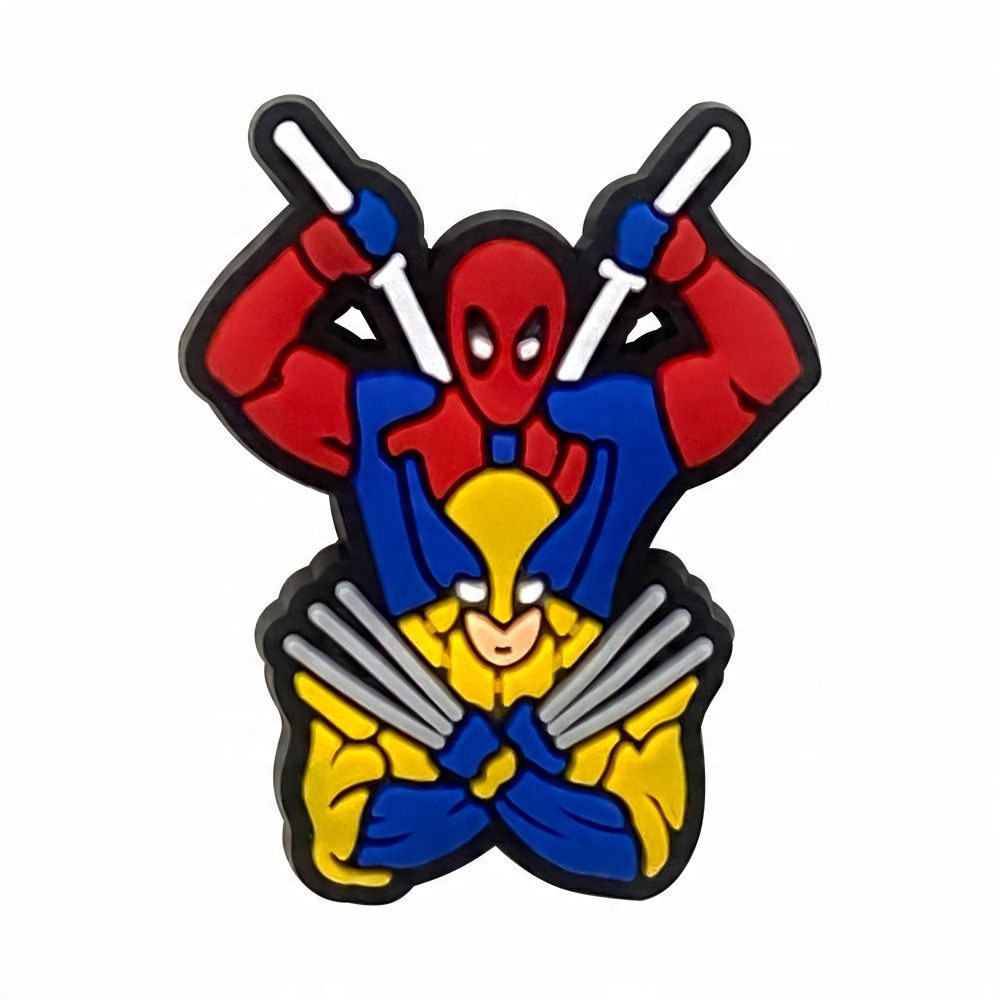 Przypinka Deadpool & Wolverine do Crocs butów klapków telefonu torby plecak