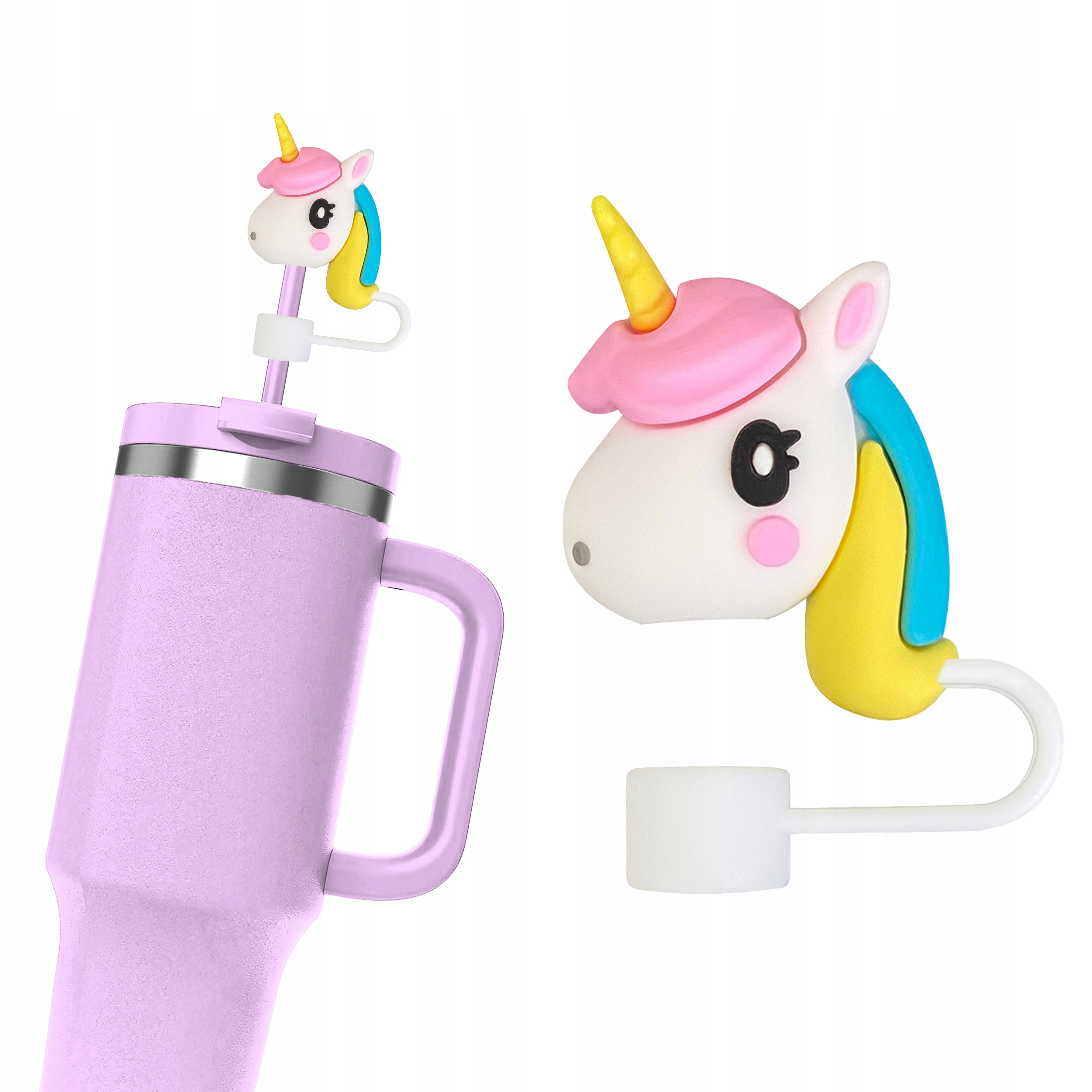 Silikonowa Zatyczka na Słomkę Kubek Stanley JEDNOROŻEC UNICORN