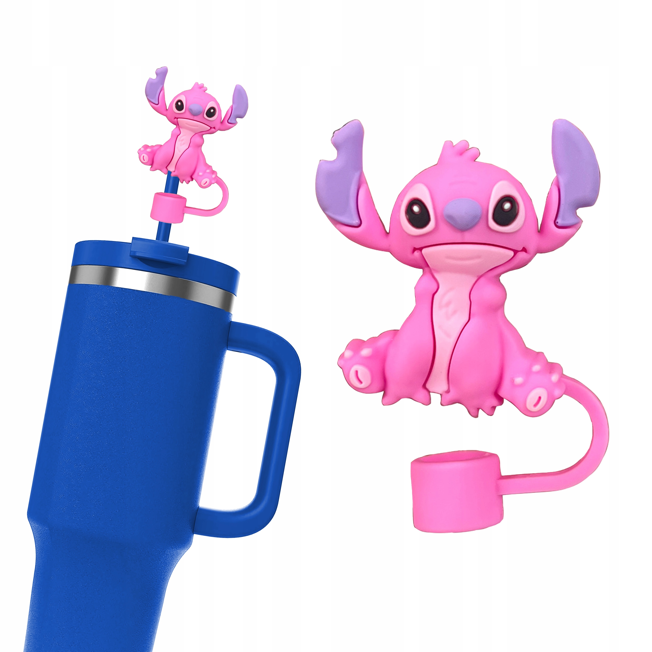 Silikonowa Nasadka na Słomkę Kubek Stanley LILO I STITCH ANGEL 1szt