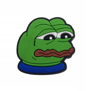 Przypinka Pepe the Frog, Pepe Coin do Crocs butów klapków telefonu torebki