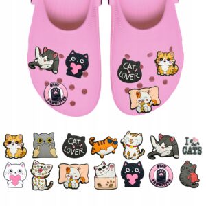 Przypinki do Crocs KOTY KOTKI do butów telefonu torby zestaw 14 szt