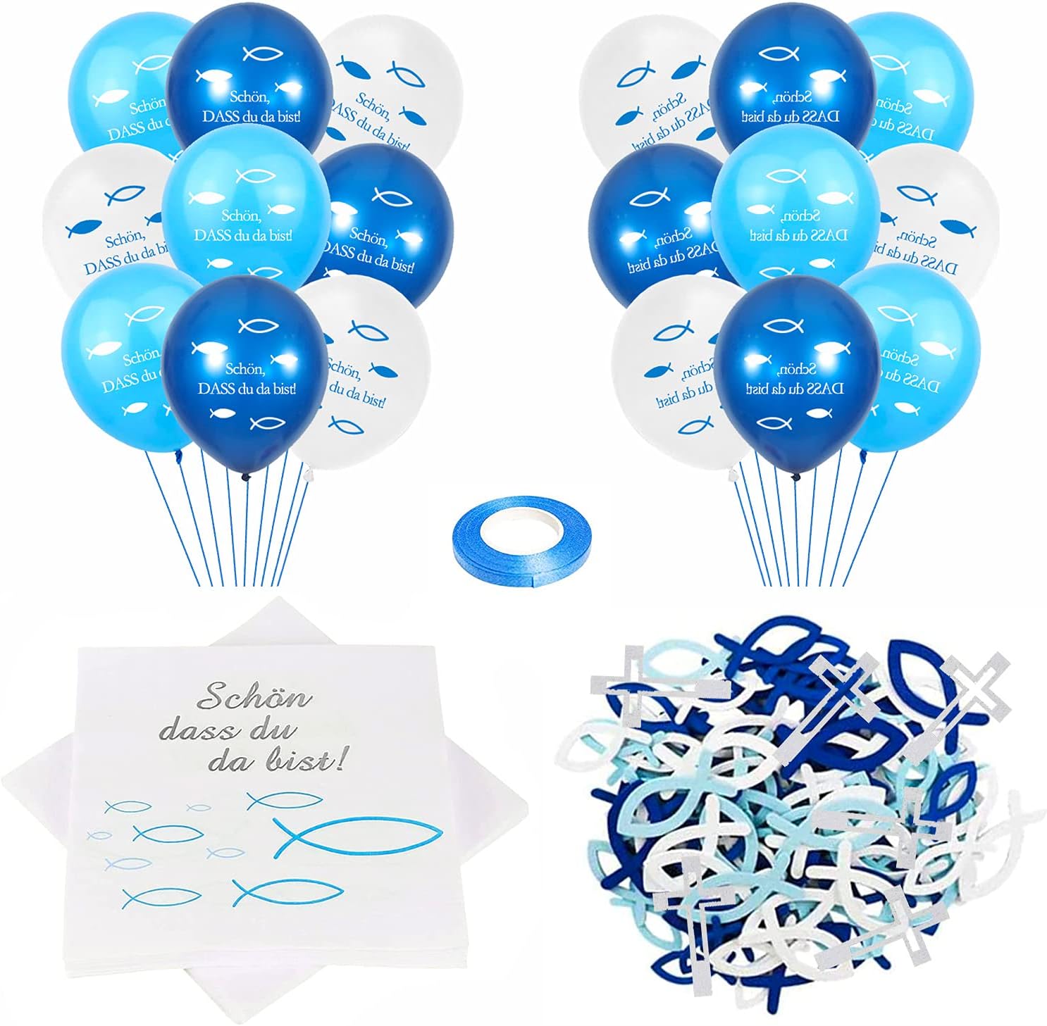 Dekoracja komunijna dekoracja na komunię, chrzest, balony, serwetki, ozdoby