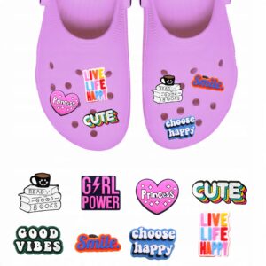 Przypinki do Crocs NAPISY QUOTES do butów telefonu torby zestaw 8 szt