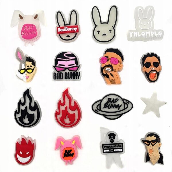 Przypinka Bad Bunny fluorescencyjna do Crocs | Oro Party - obrazek 3