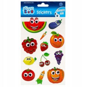 Naklejki 14x21 cm Googly Eye Owoce Sticker Boo