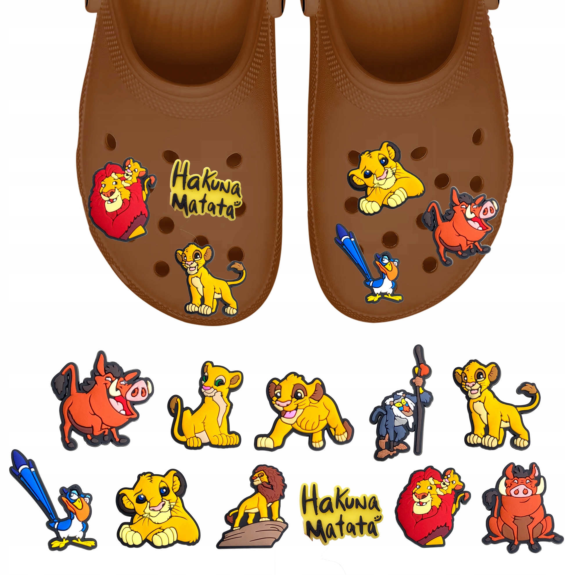 Przypinki do Crocs KRÓL LEW do butów telefonu torby zestaw 11 szt