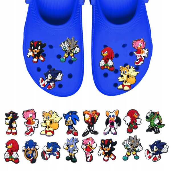 Przypinki do Crocs SONIC do butów telefonu torby zestaw 16 szt