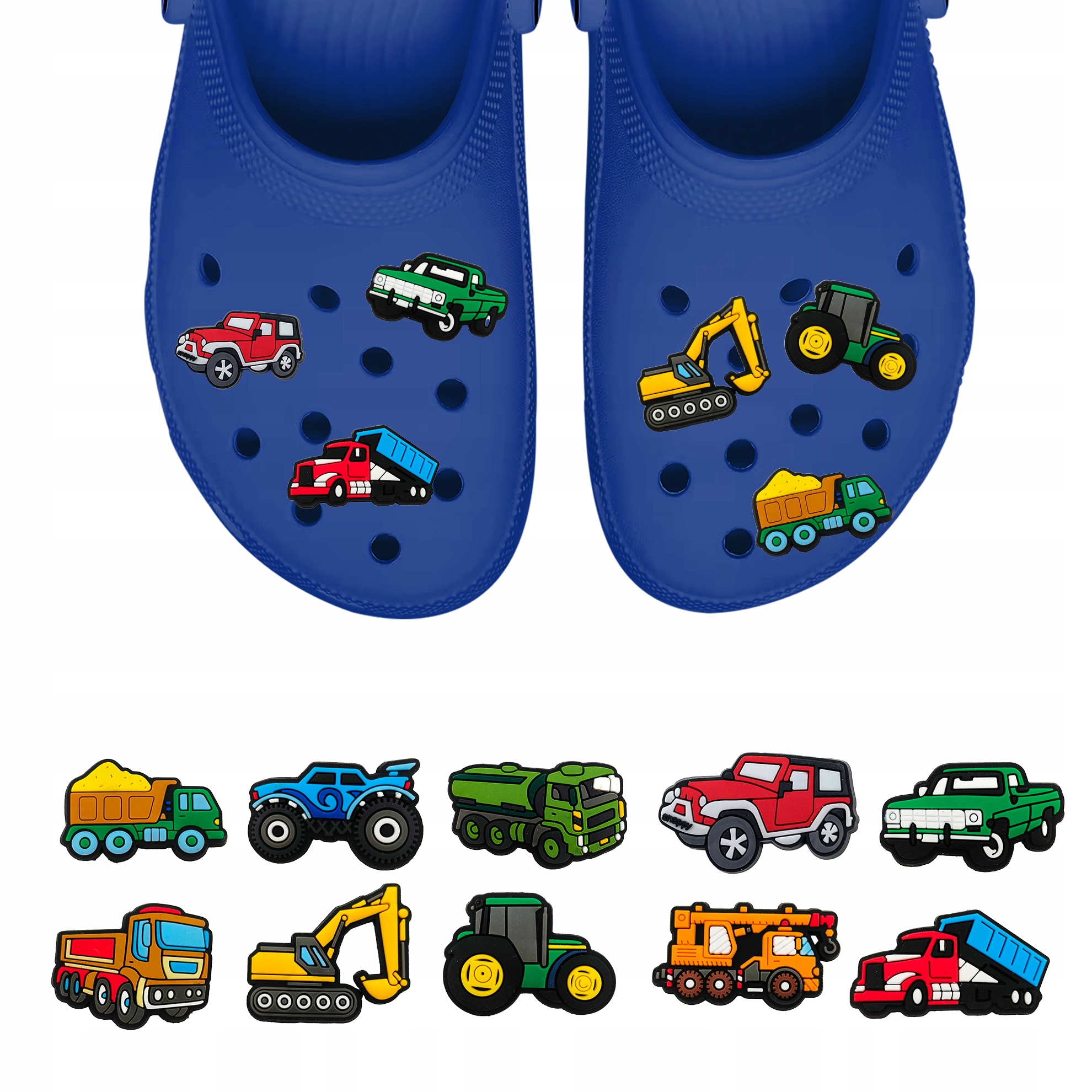 Przypinki do Crocs CIĘŻARÓWKI AUTA do butów telefonu torby zestaw 10 szt