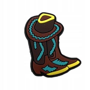 Przypinka Kapelusz i buty Kowbojka Cowgirl Konie do Crocs