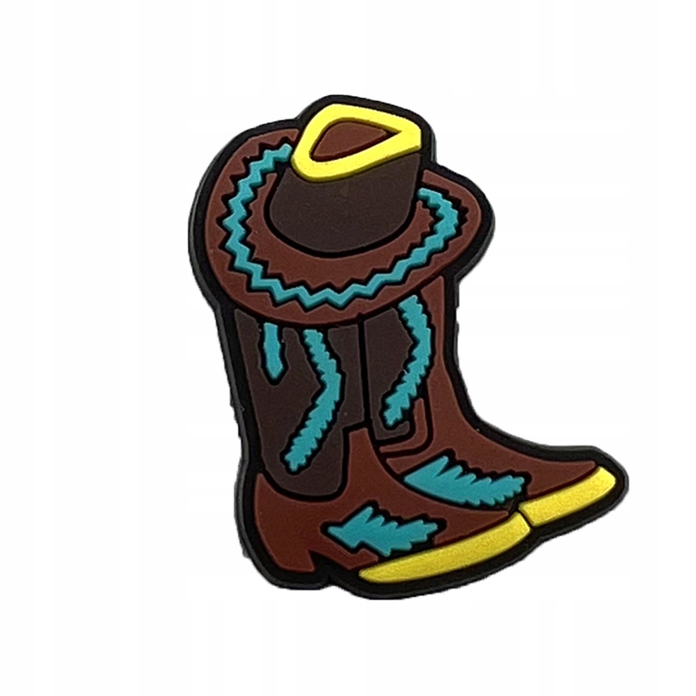 Przypinka Kapelusz i buty Kowbojka Cowgirl Konie do Crocs