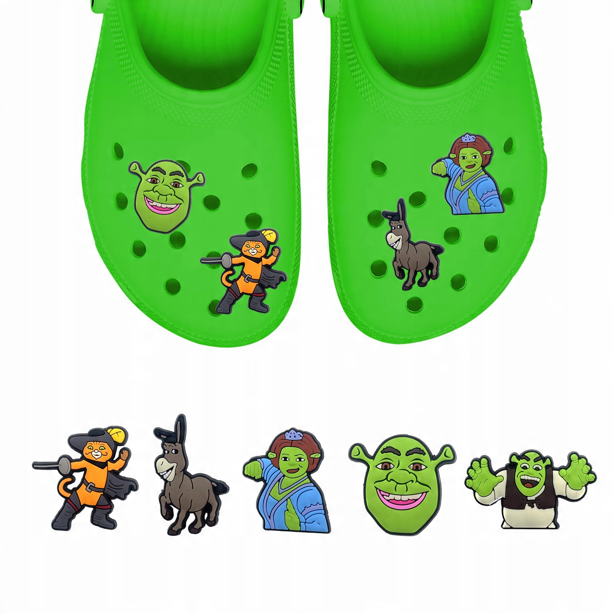 Zestaw przypinek do butów Crocs SHREK