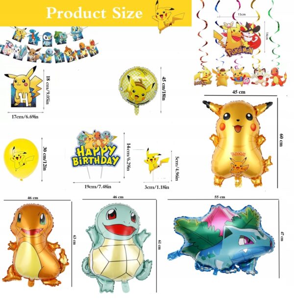 Pokémon Zestaw XL Dekoracji Urodzinowych - Oro Party - obrazek 3