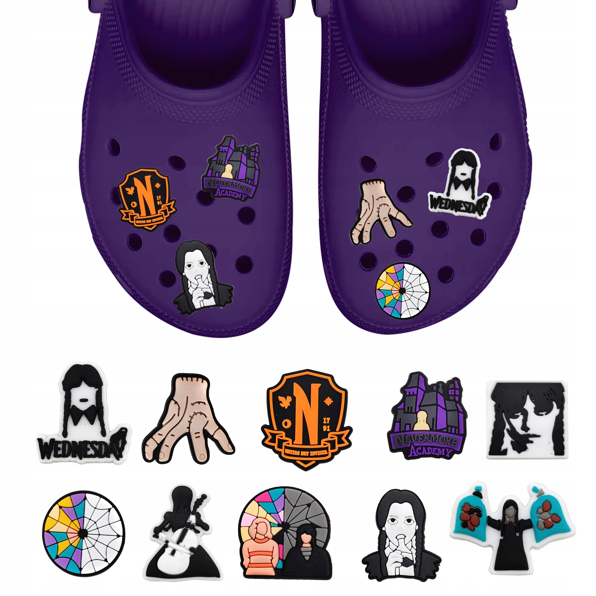 Zestaw przypinek do butów Crocs WEDNESDAY
