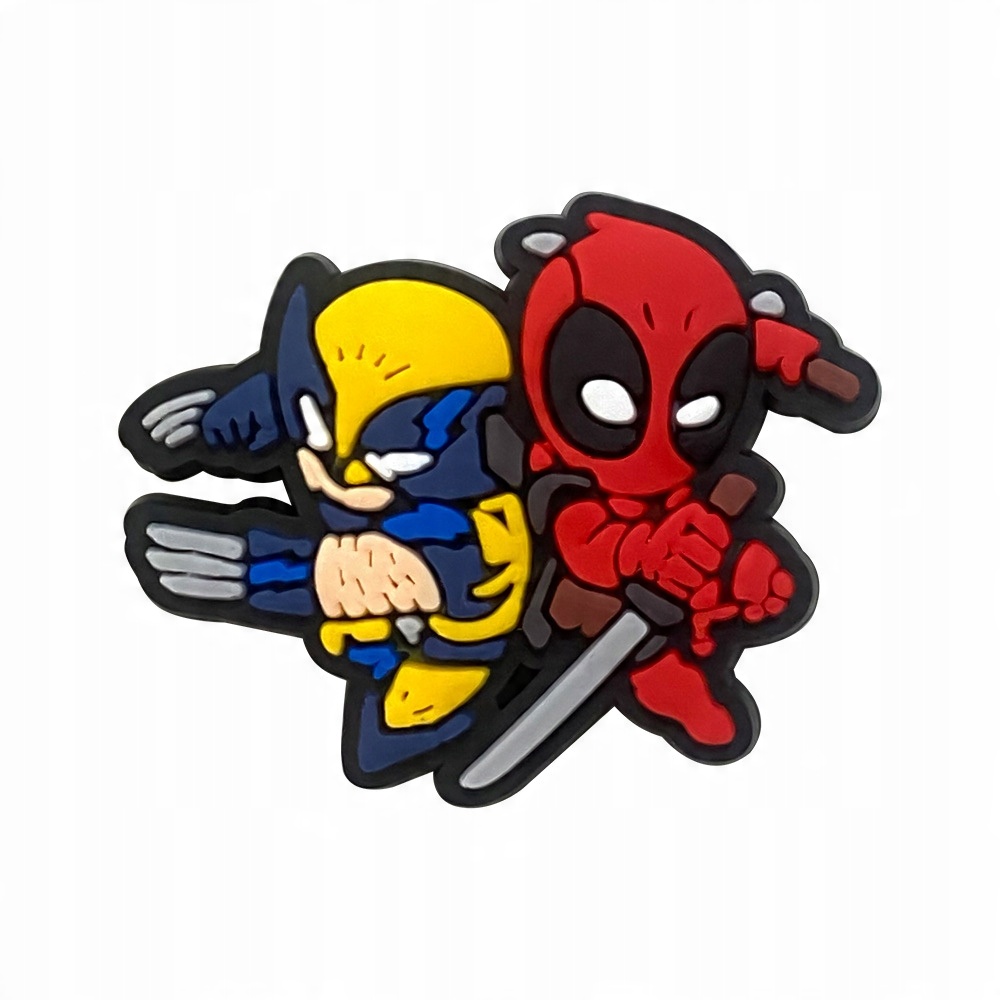 Przypinka Deadpool & Wolverine do Crocs butów klapków telefonu torby plecak