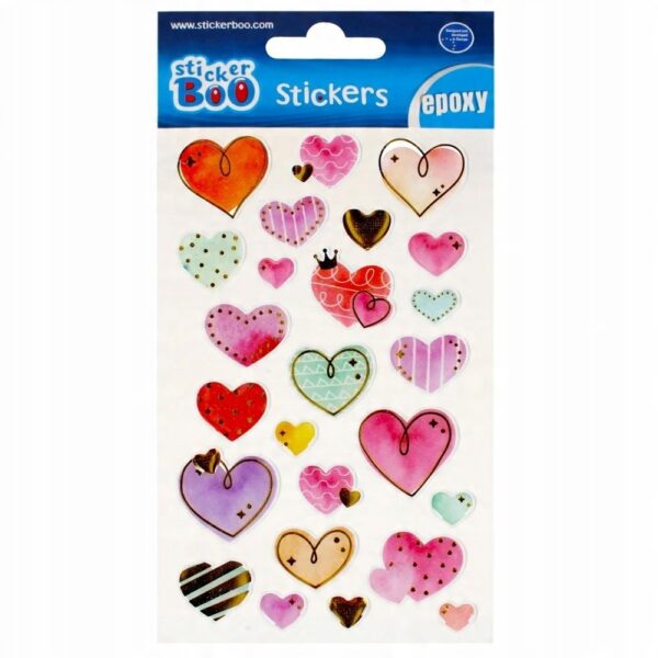 Naklejki Sticker BOO Serca - Epoksydowe, metaliczne