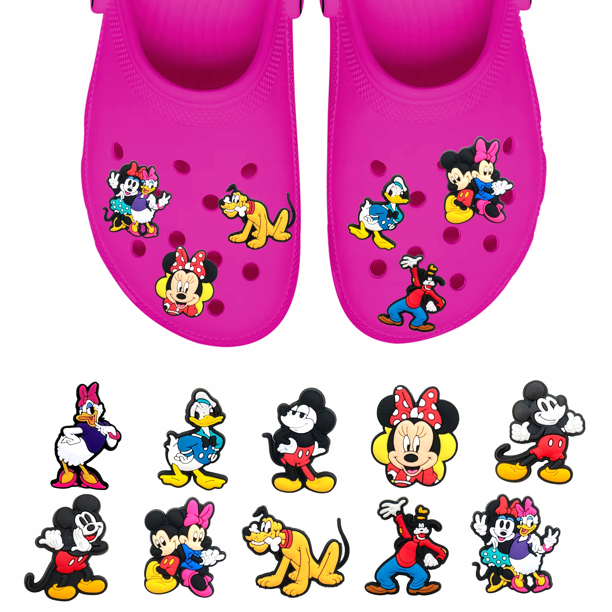 Przypinki do Crocs DISNEY MINNIE MOUSE do butów telefonu torby zestaw 10szt