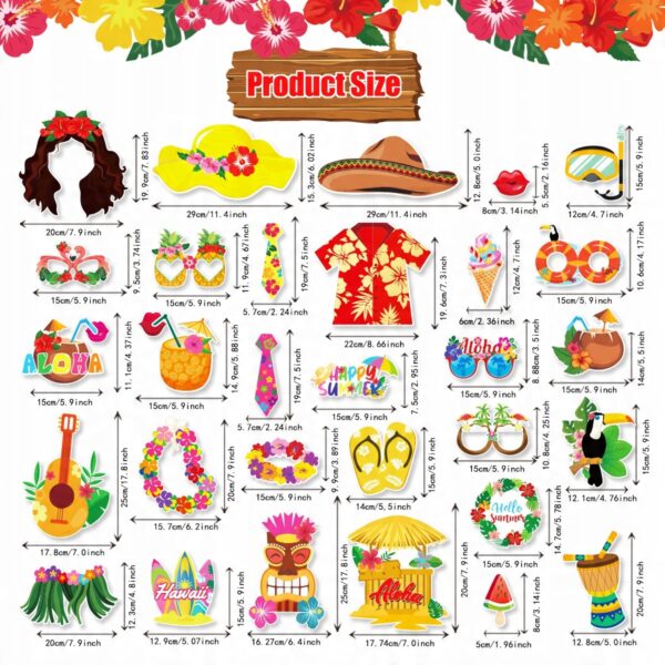 Rekwizyty do Zdjęć – FotoBudka Hawajska ALOHA | 30 sztuk - obrazek 2