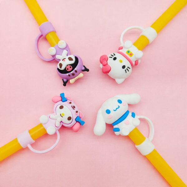 Silikonowa Nasadka na Słomkę Kubek Stanley z Hello Kitty KUROMI Kawaii 1szt - obrazek 2