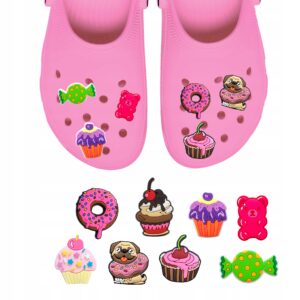 Przypinki do Crocs SŁODYCZE DONUTS do butów telefonu torby zestaw 8 szt