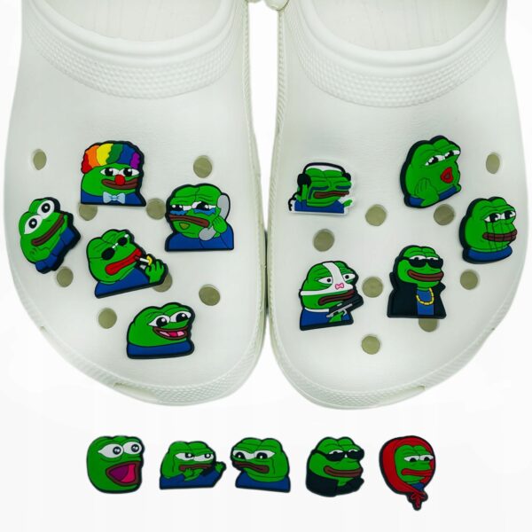 Przypinka Pepe the Frog, Pepe Coin do Crocs butów klapków telefonu torebki - obrazek 5