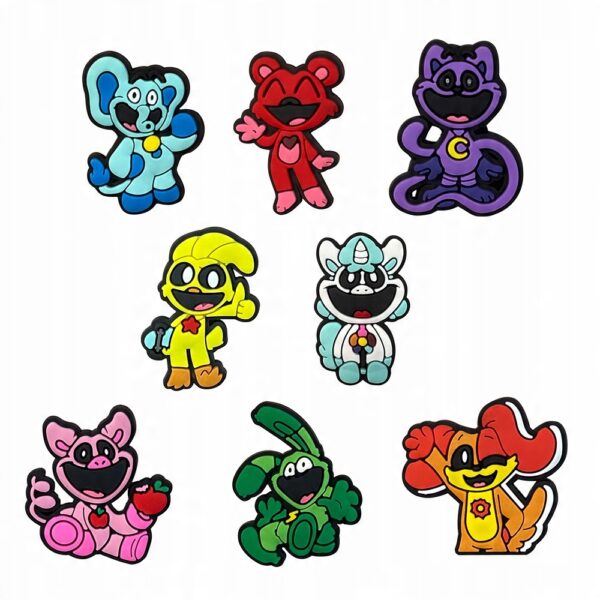 Przypinki do Crocs SMILING CRITTERS do butów telefonu torby zestaw 8 szt - obrazek 2